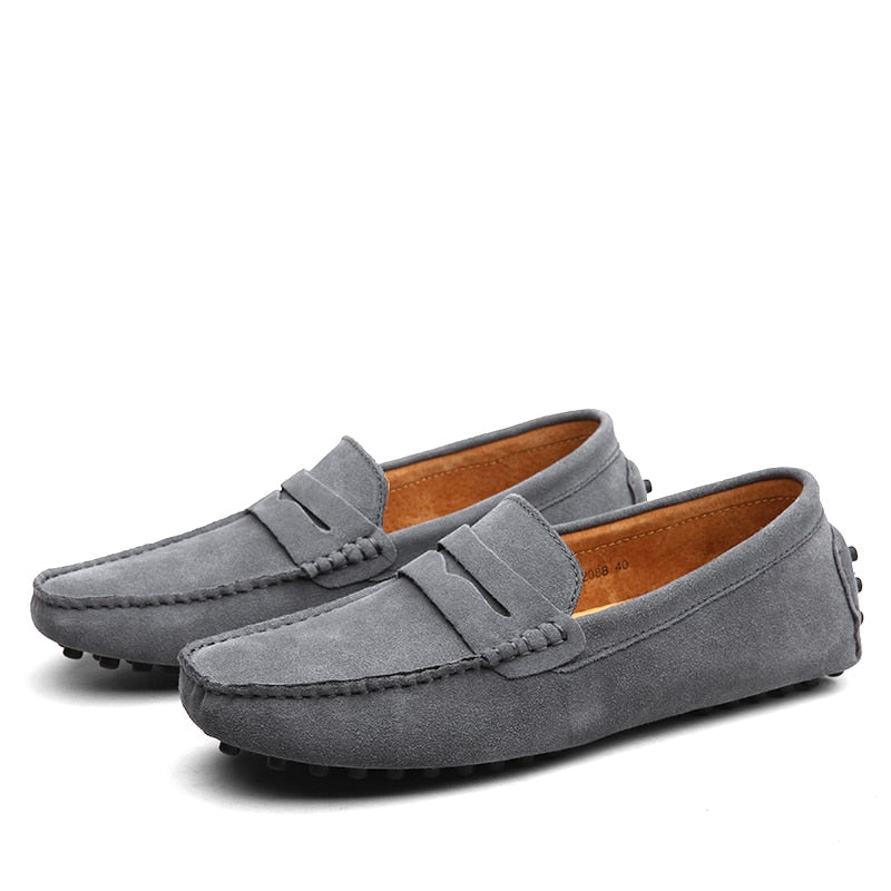 Leo - Italiaanse Suède herenloafers