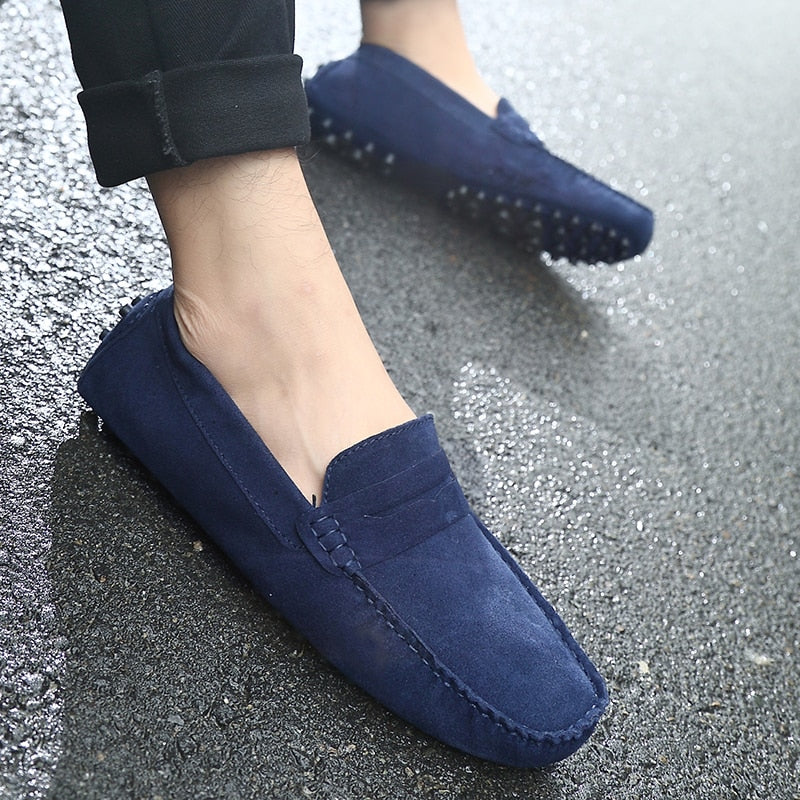 Leo - Italiaanse Suède herenloafers