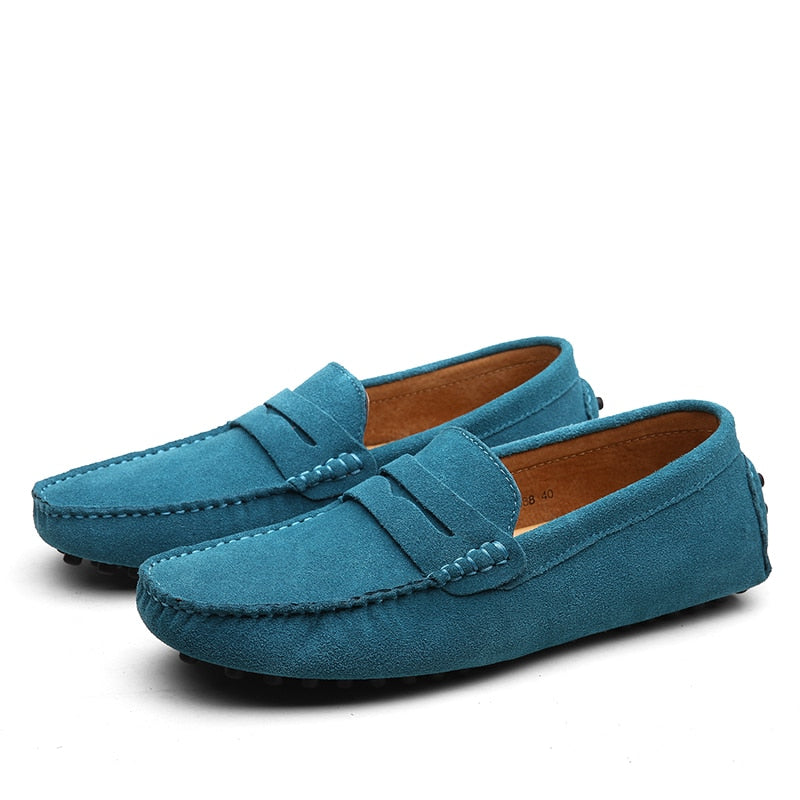 Leo - Italiaanse Suède herenloafers