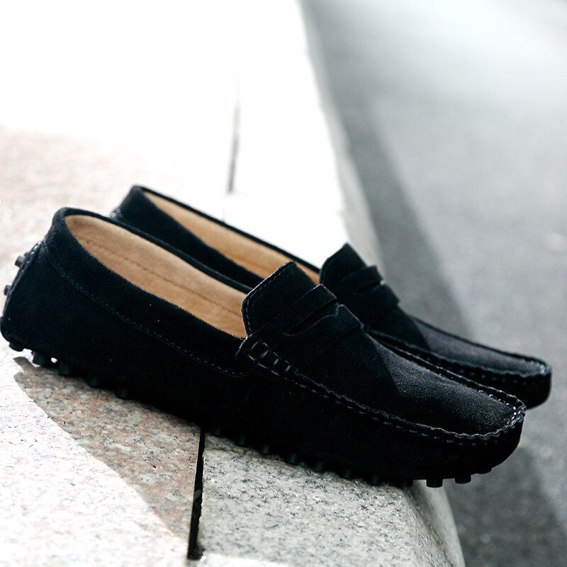 Leo - Italiaanse Suède herenloafers