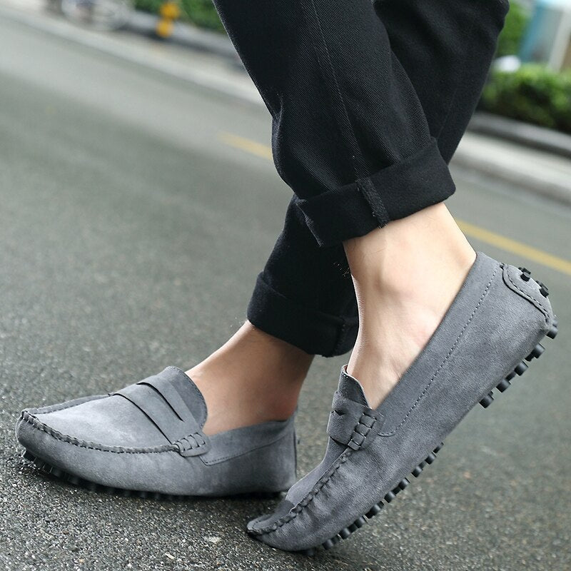 Leo - Italiaanse Suède herenloafers