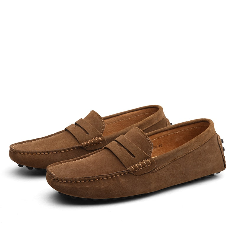Leo - Italiaanse Suède herenloafers