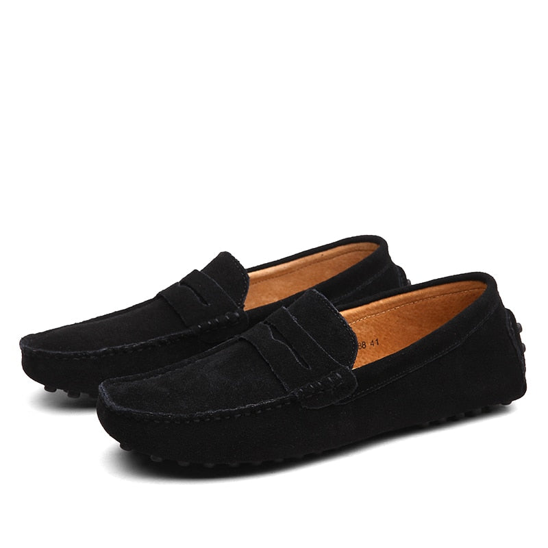 Leo - Italiaanse Suède herenloafers
