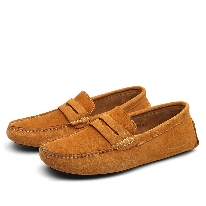 Leo - Italiaanse Suède herenloafers