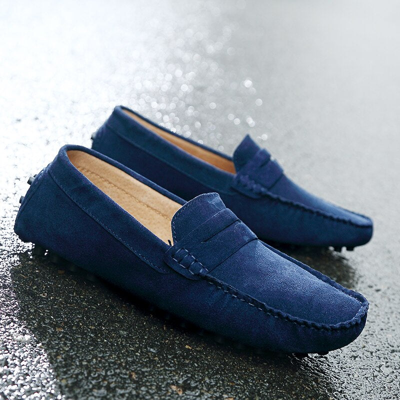 Leo - Italiaanse Suède herenloafers