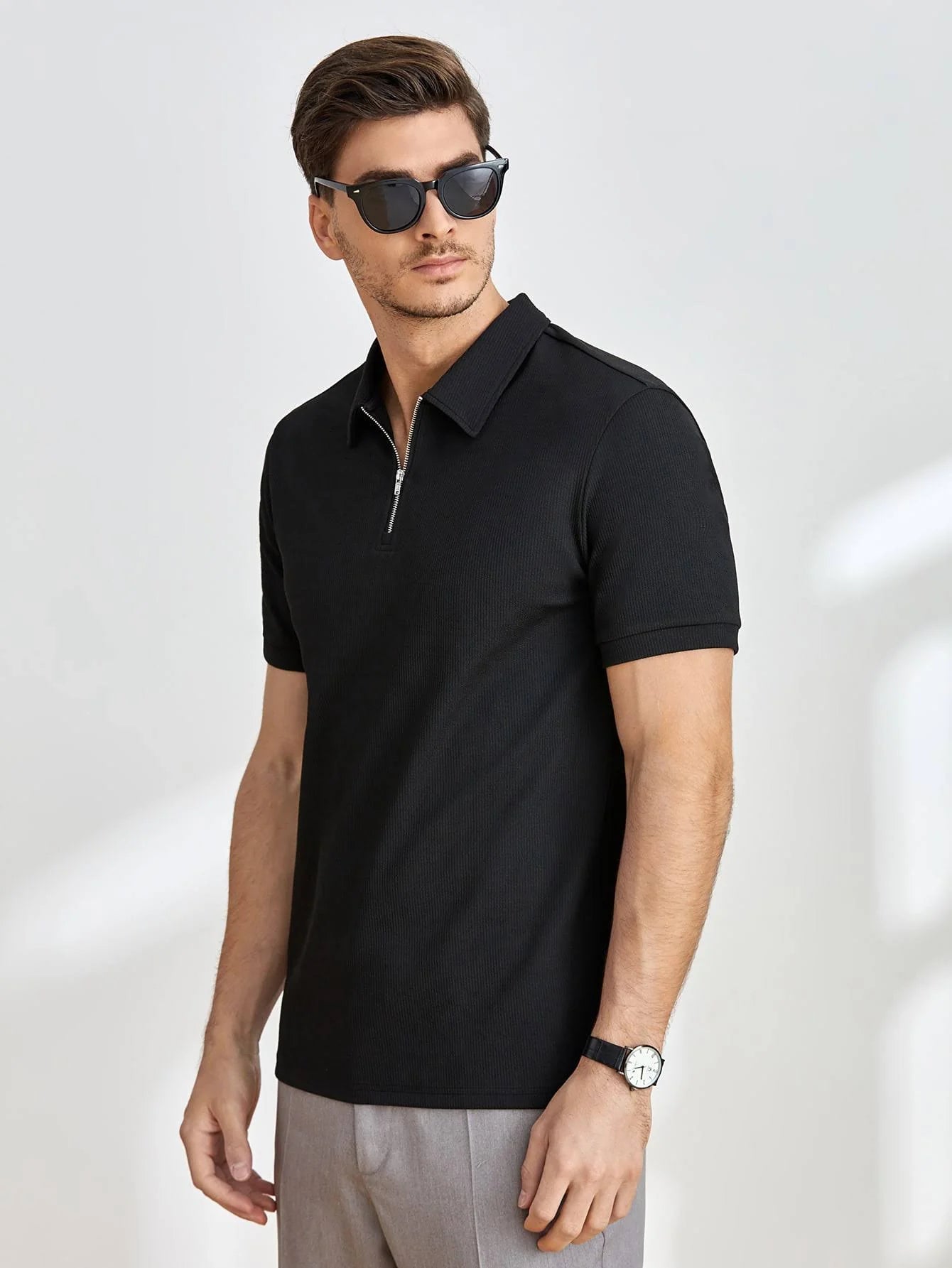 Noah - Poloshirt Short Sleeve Rits Heren