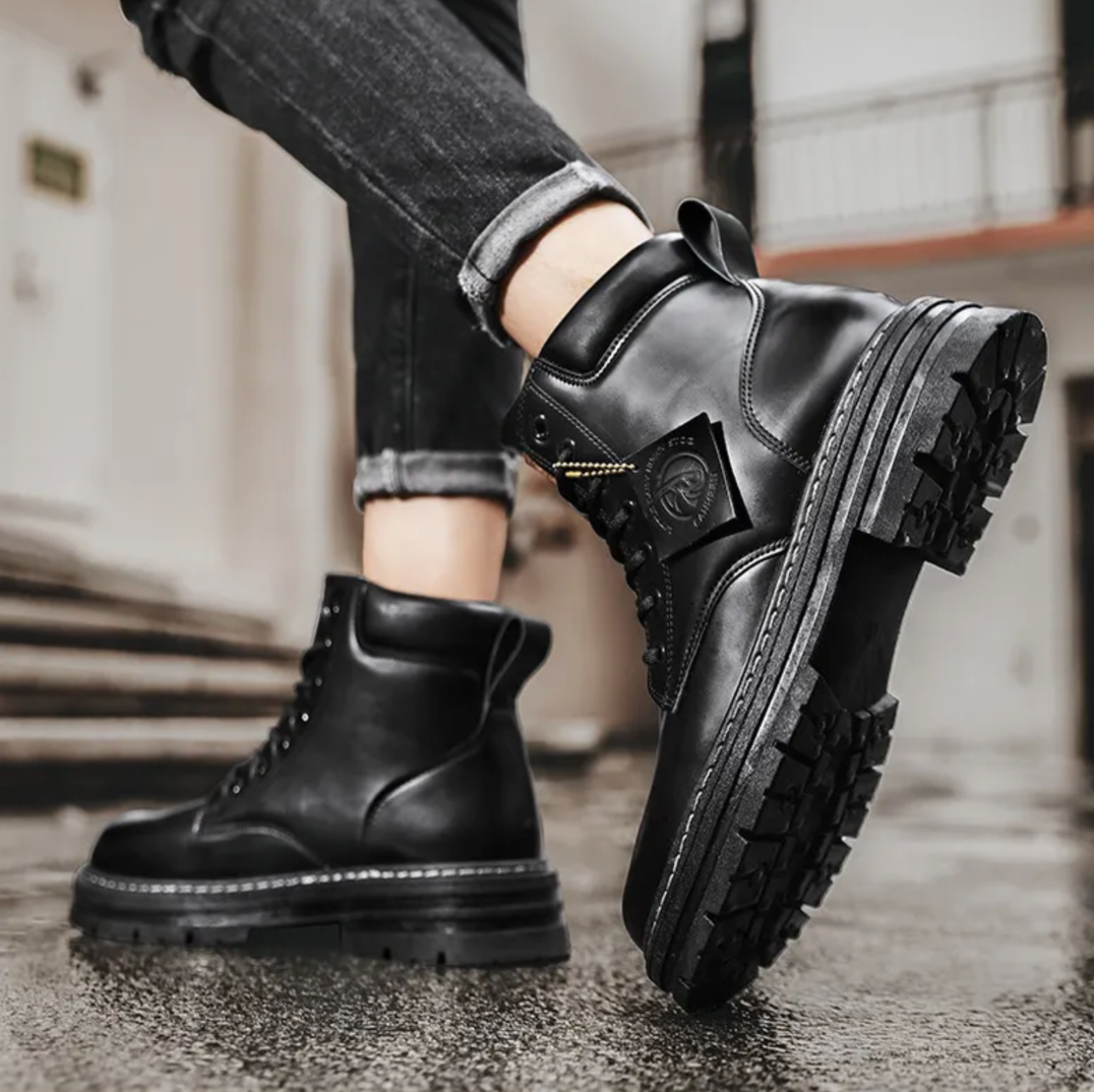 Miles - Comfortabele Leren Veterboots Heren