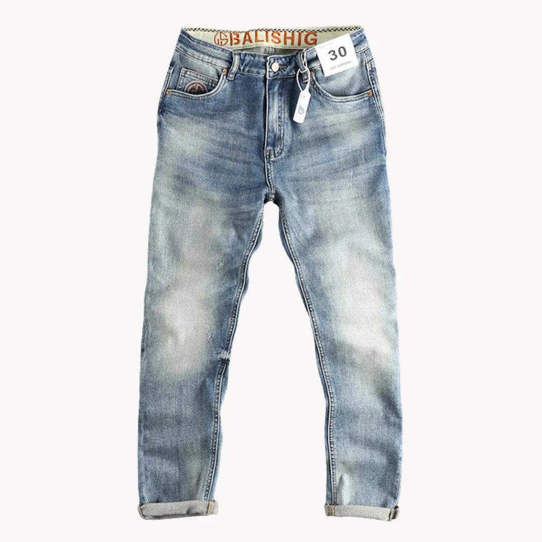 Dennis - Slim Fit Jeans Met Lichtblauwe Gewassen Denim Heren