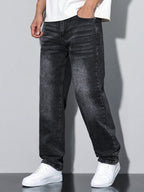 David - Casual Gewassen Jeans Met Rechte Pijpen Heren