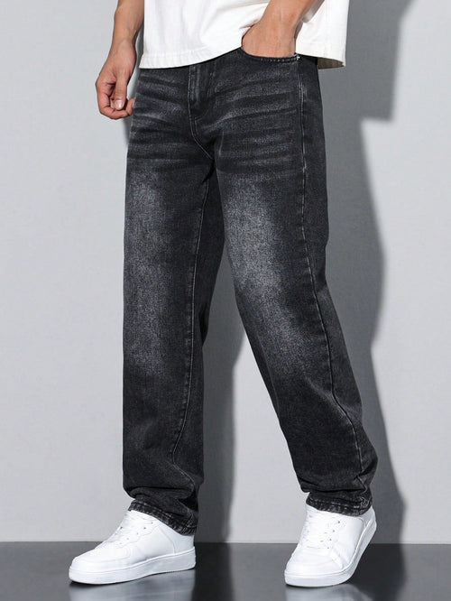 David - Casual Gewassen Jeans Met Rechte Pijpen Heren