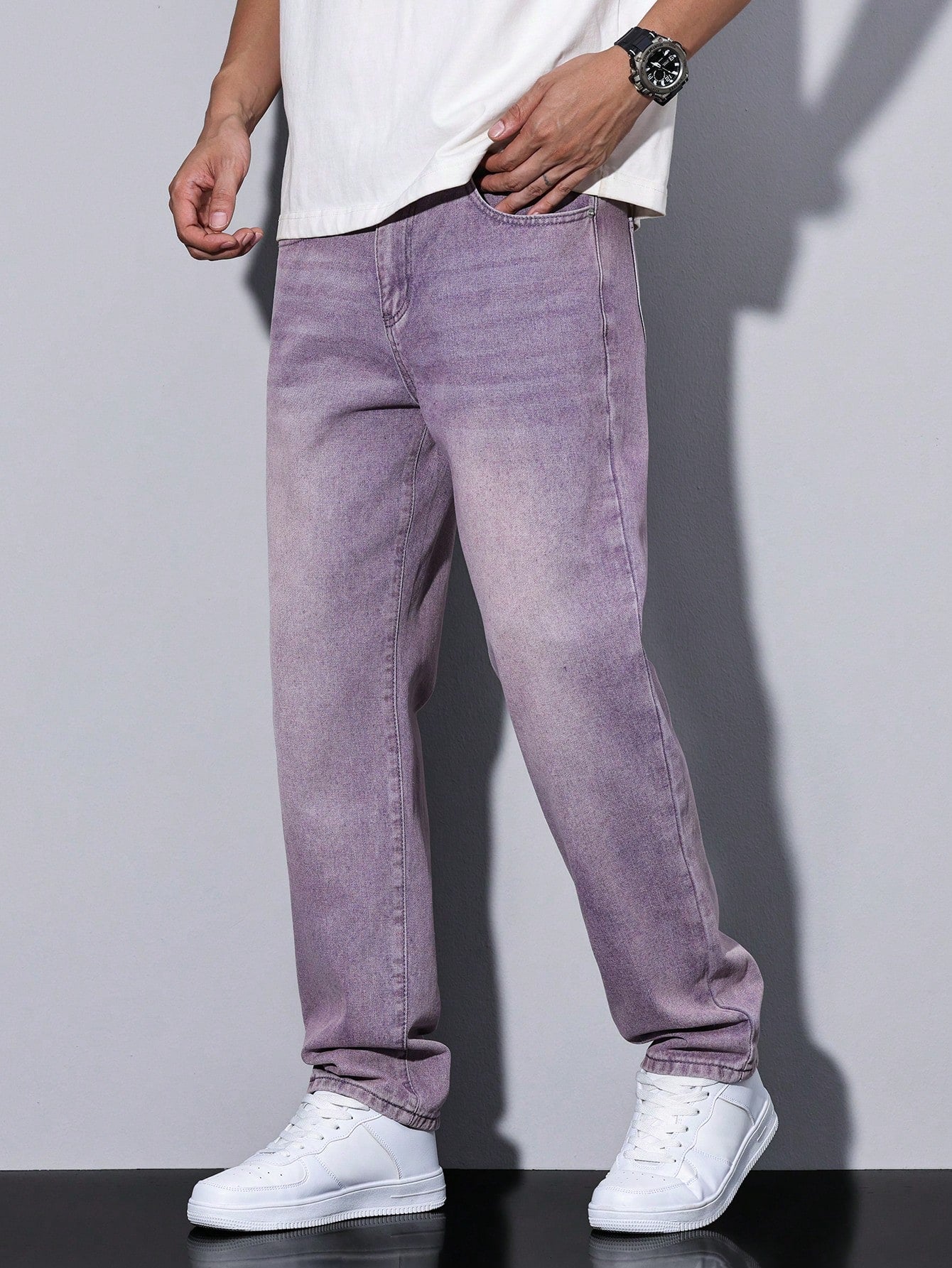 David - Casual Gewassen Jeans Met Rechte Pijpen Heren