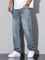 David - Casual Gewassen Jeans Met Rechte Pijpen Heren