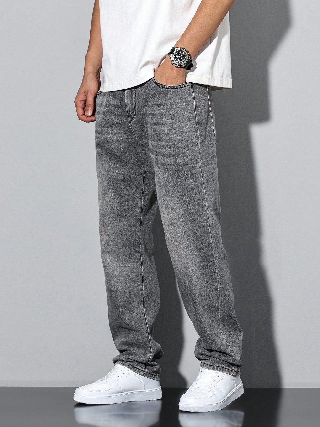 David - Casual Gewassen Jeans Met Rechte Pijpen Heren