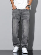 David - Casual Gewassen Jeans Met Rechte Pijpen Heren
