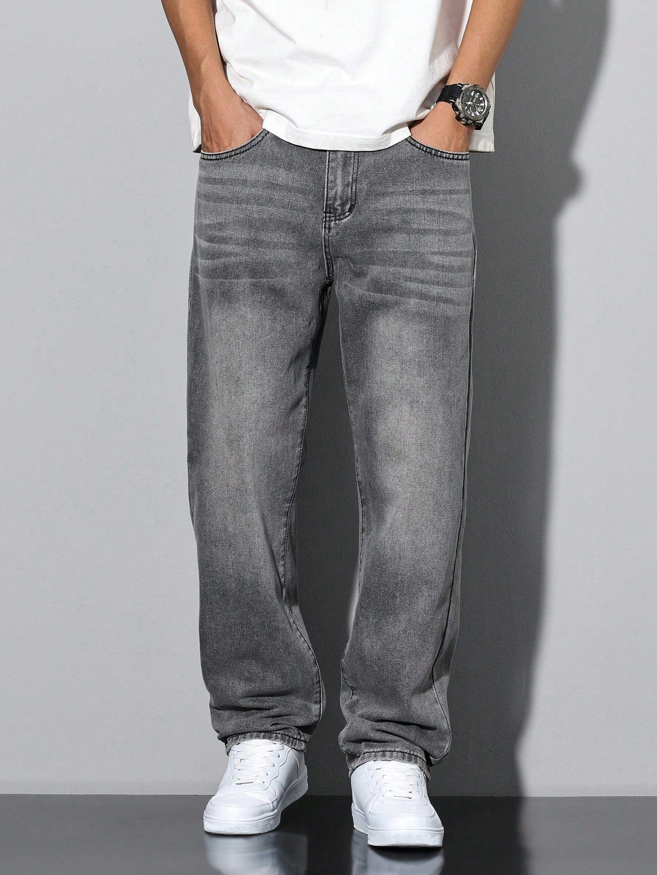 David - Casual Gewassen Jeans Met Rechte Pijpen Heren