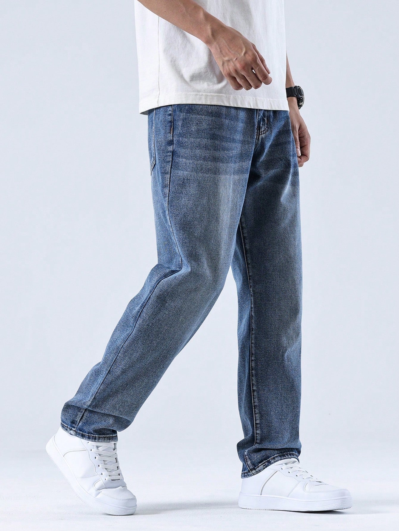 David - Casual Gewassen Jeans Met Rechte Pijpen Heren
