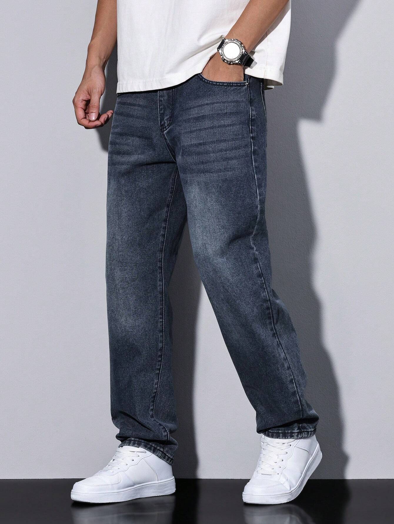 David - Casual Gewassen Jeans Met Rechte Pijpen Heren