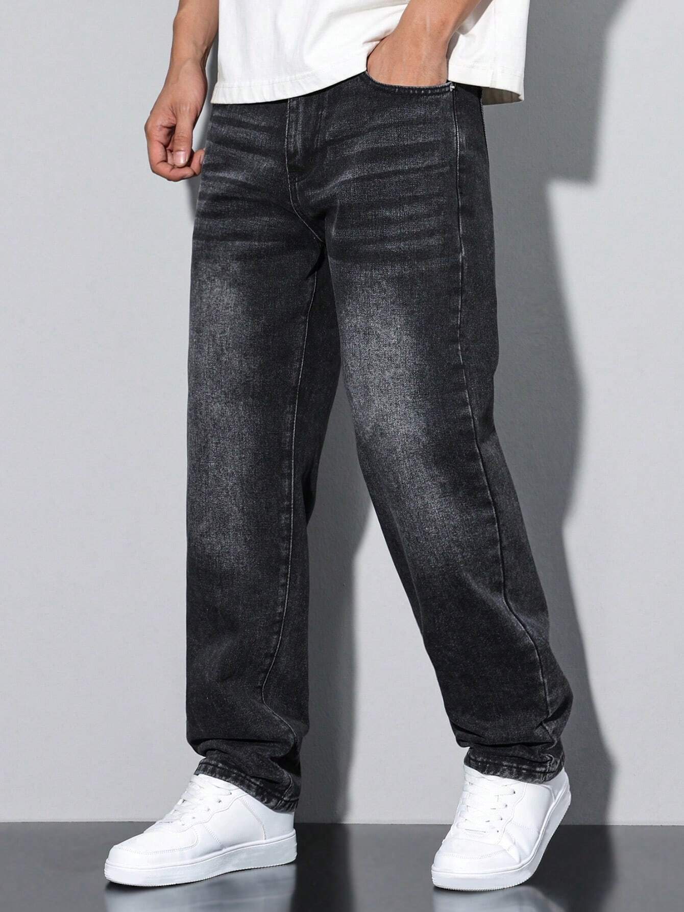 David - Casual Gewassen Jeans Met Rechte Pijpen Heren