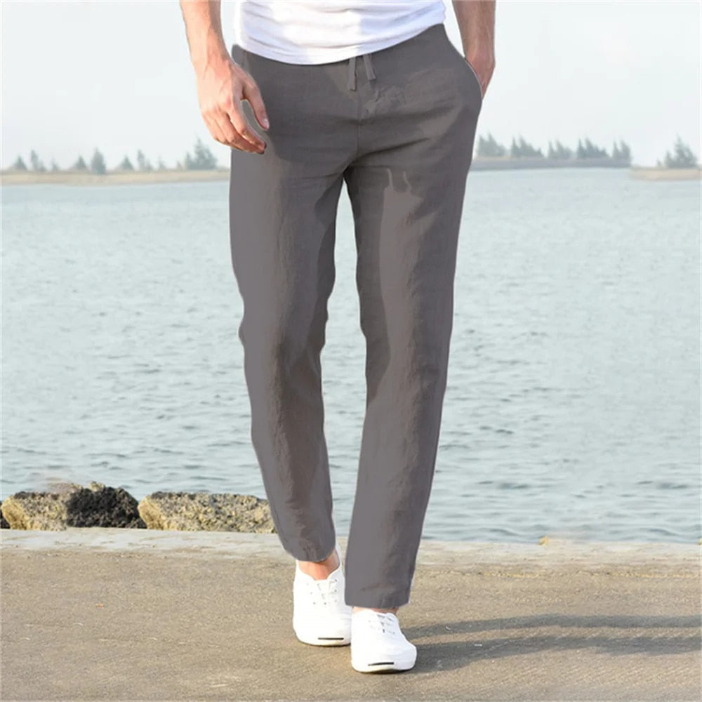David - Luchtige Linnen Broek Heren