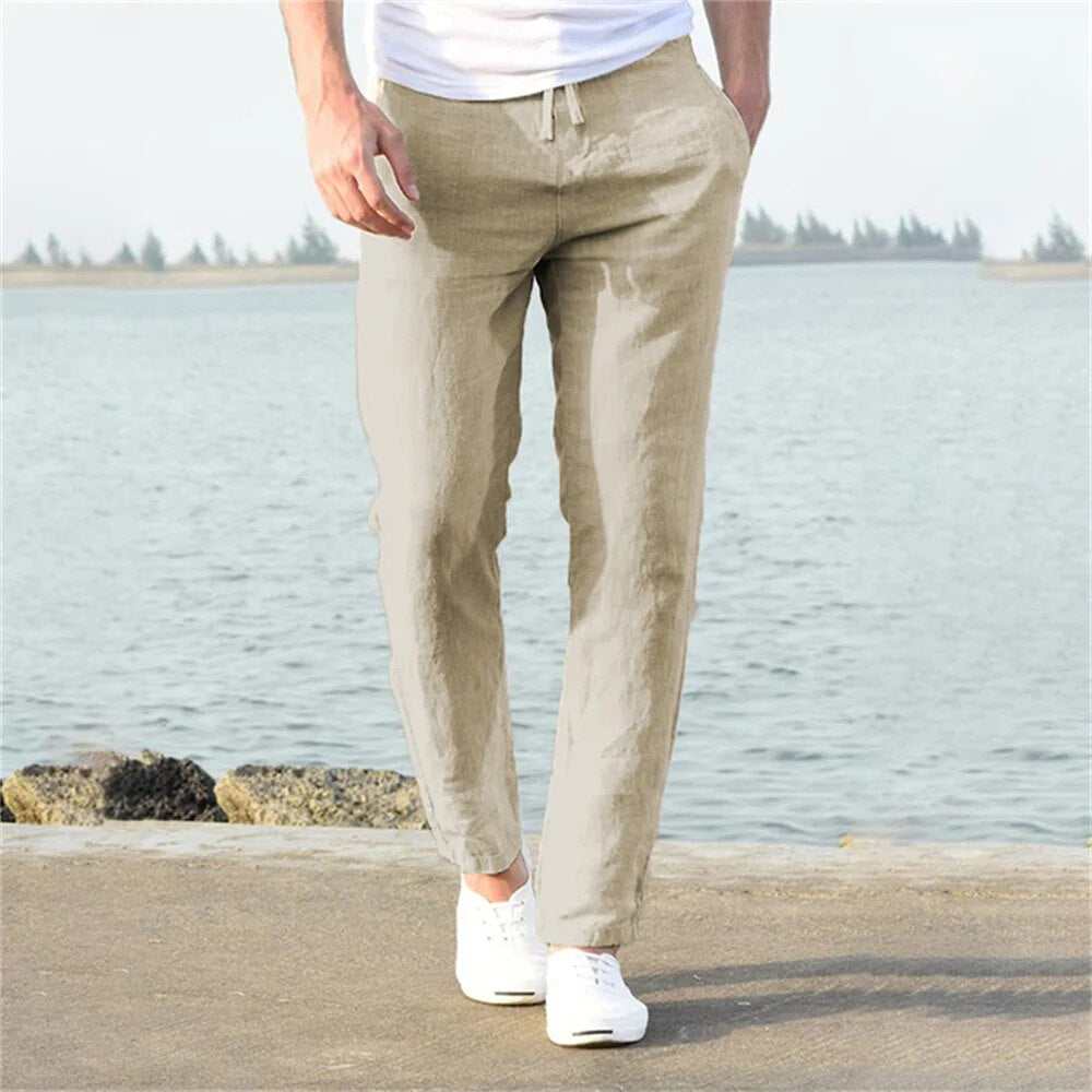 David - Luchtige Linnen Broek Heren
