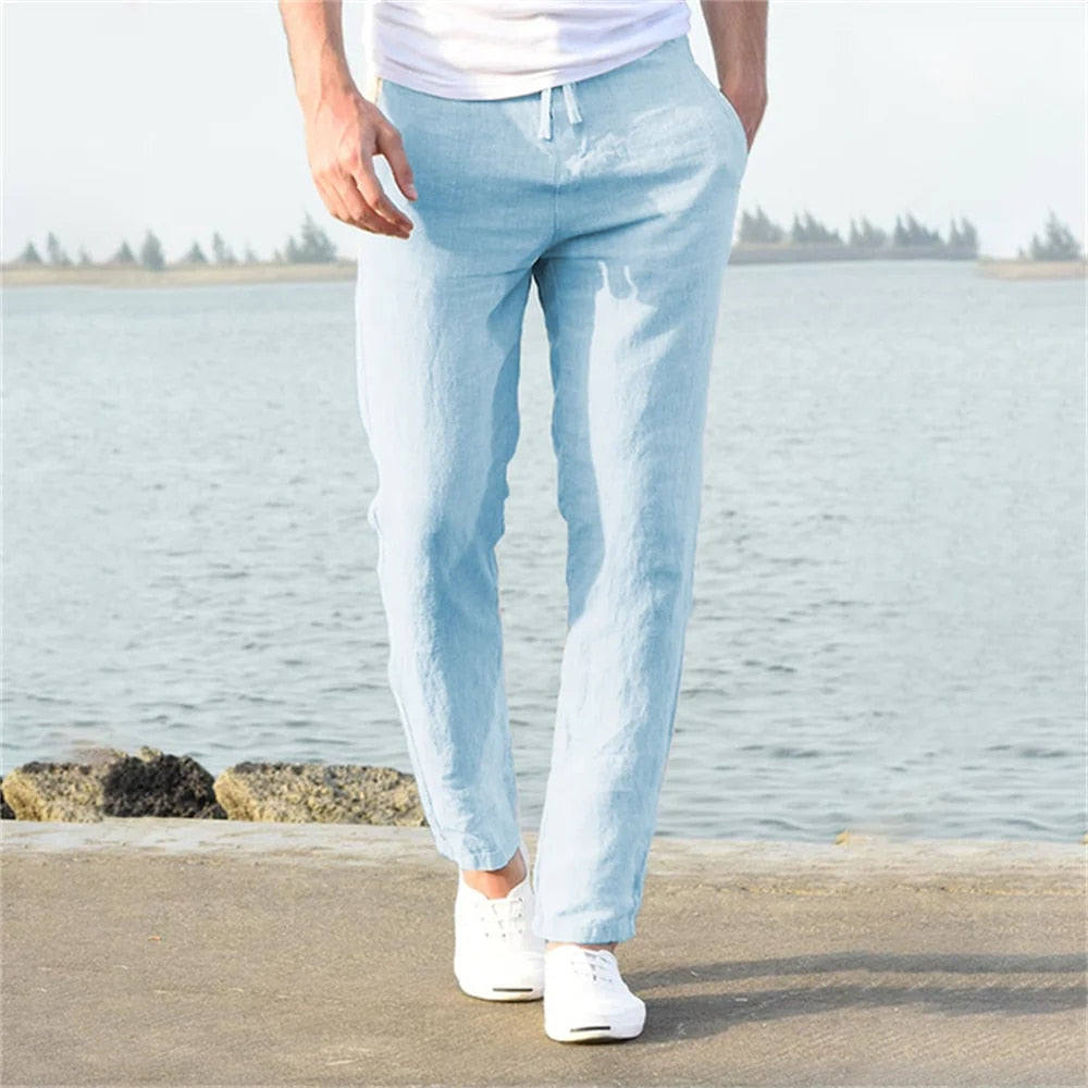 David - Luchtige Linnen Broek Heren