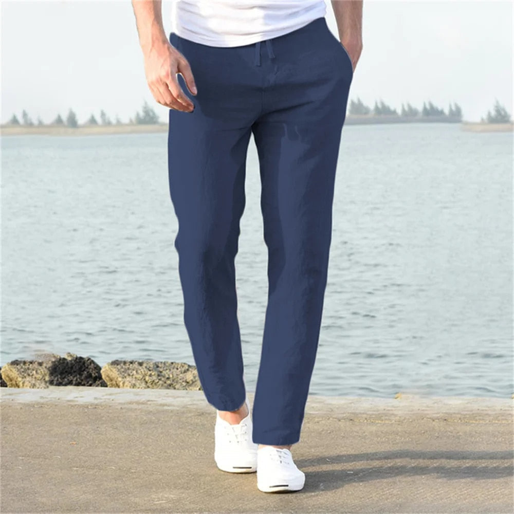 David - Luchtige Linnen Broek Heren