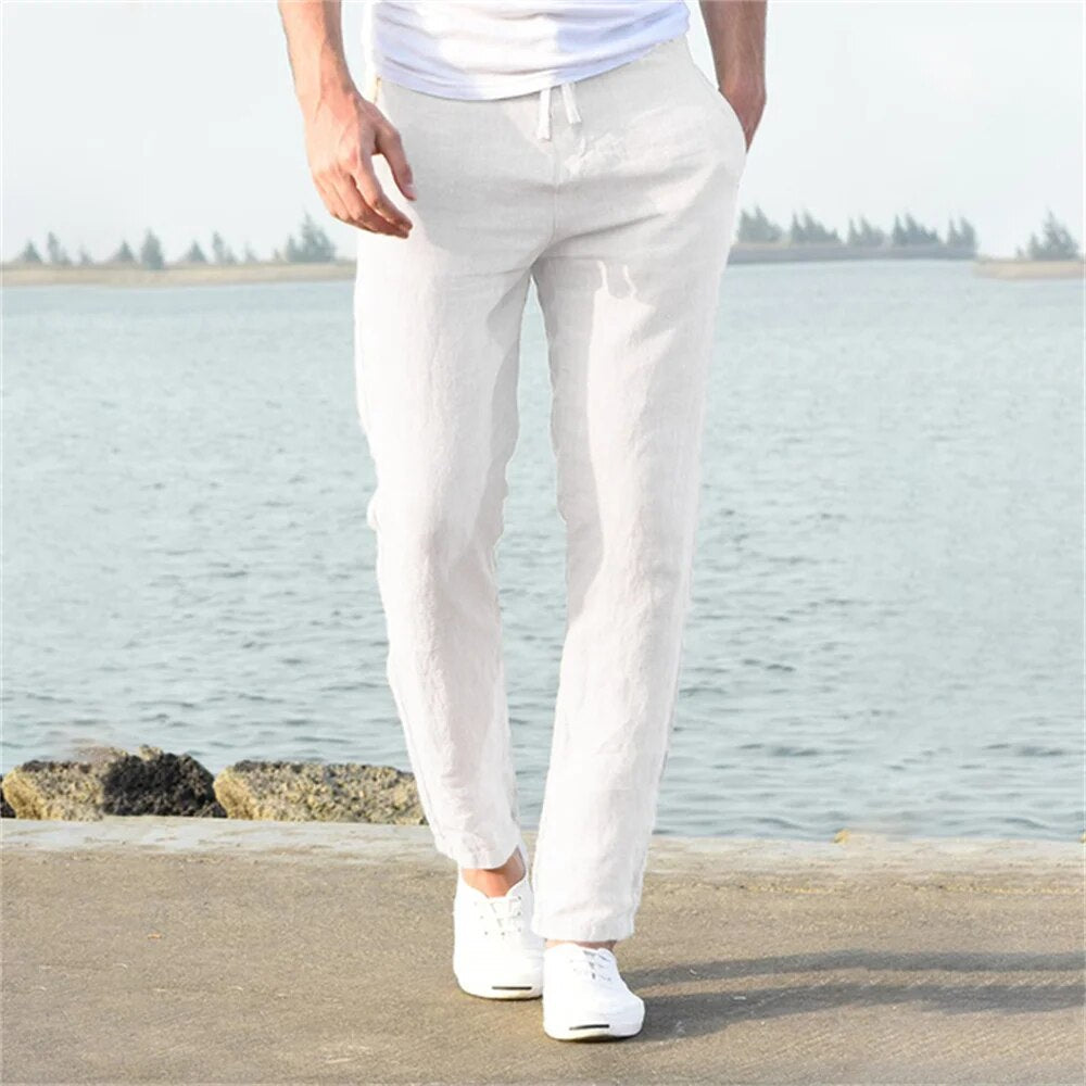 David - Luchtige Linnen Broek Heren