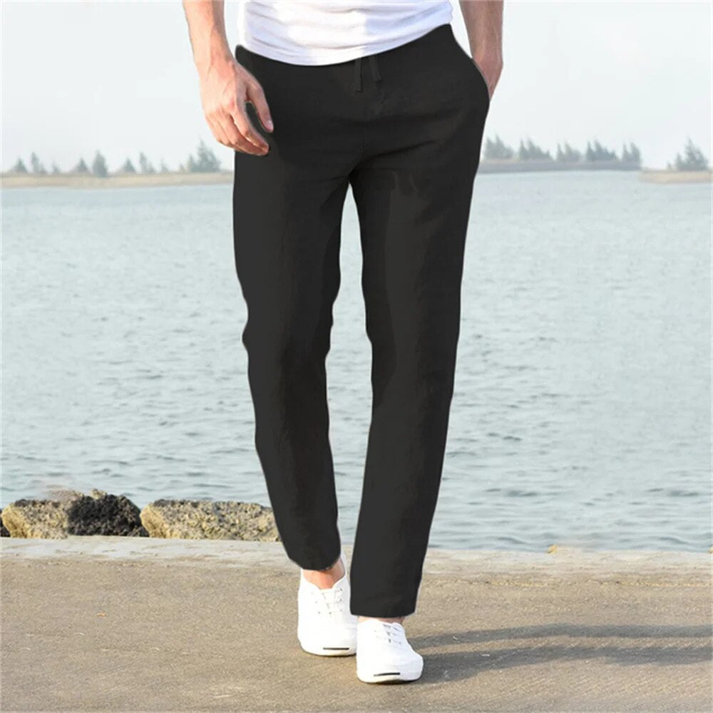 David - Luchtige Linnen Broek Heren